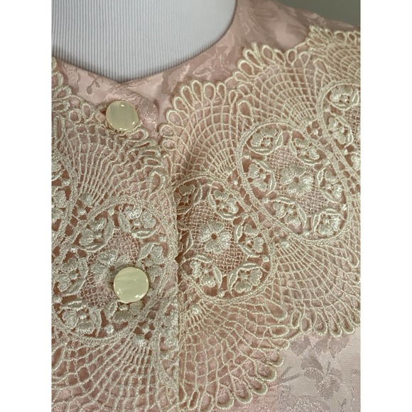 Vintage 80s Pink Victorian Goth Edwardian ShabbyChic Ephemera SteamPunk Poof Top - Picture 3 of 9